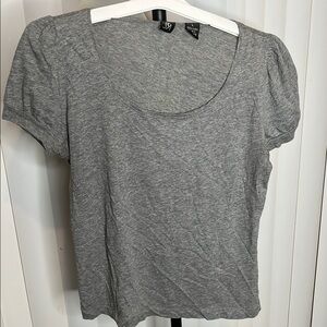 100% Cotton Scoop Neck Gray Top